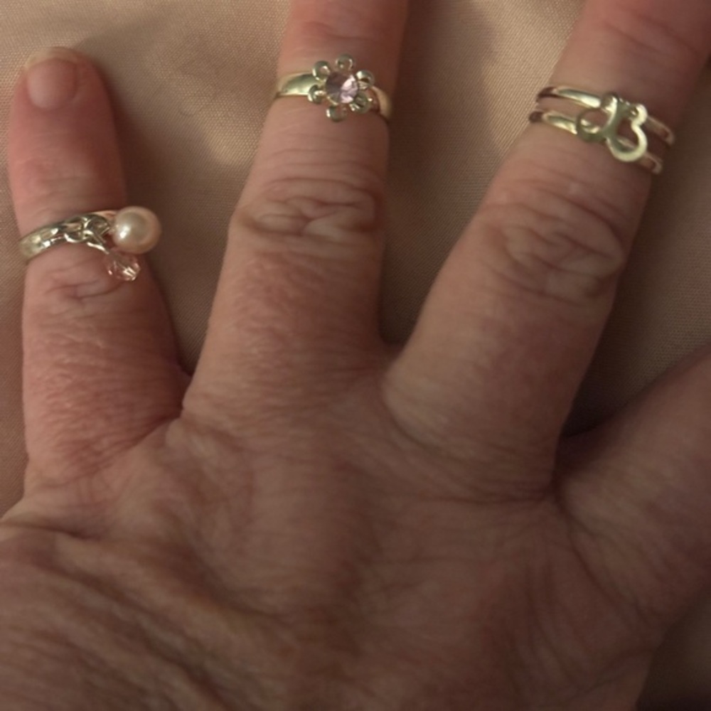 Delicate Silver Flower Ring with Pink Stone